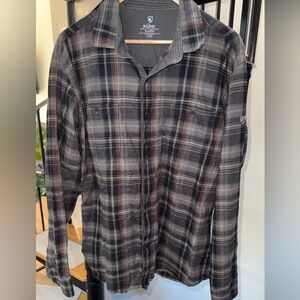 KUHL Men's Plaid Button Down Flannel Shirt,Size XL